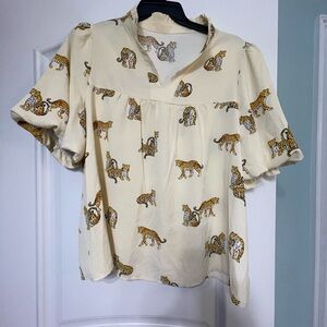 Dressy Fun Top with Leopards, Local Boutique